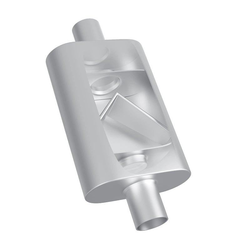 Floshine Universal Mufflers Dual Chamber 3"" inlet (ID) 3"" outlet (ID) overall 17"" Performance Automotive Muffler Exhaust FH43040 - Image 2